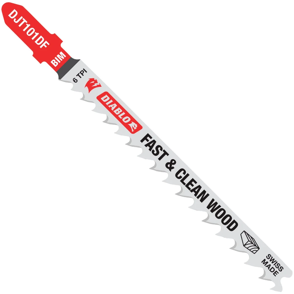 Refined Diablo T-Shank 4 In. x 6 TPI Bi-Metal Jig Saw Blade for Fast Clean Cuts in Wood 5-Pack First-Class