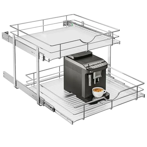 Casual 2 Tier Kitchen Cabinet Pullout Shelf and Drawer Organizer Genuine