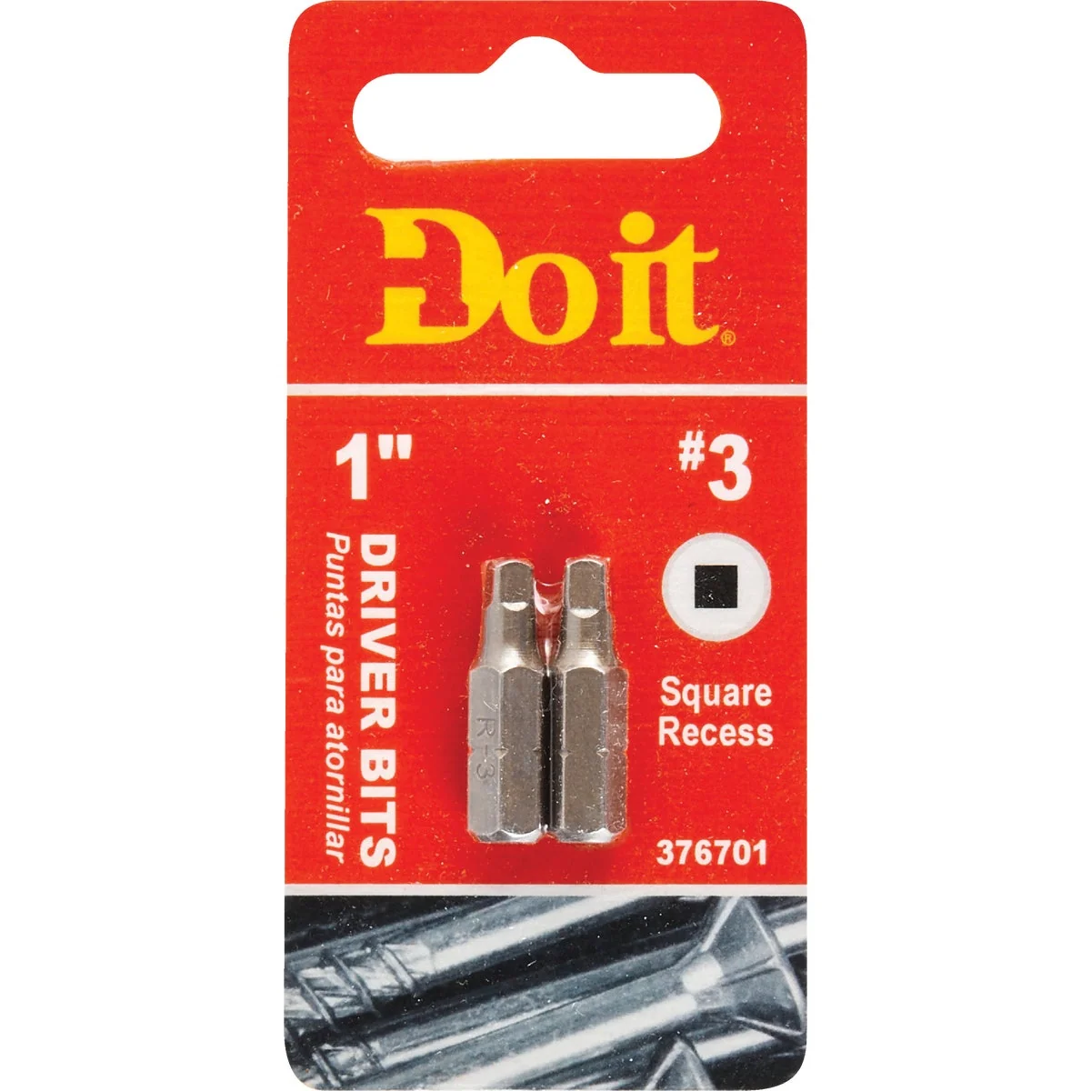 Efficient Do it 3 Square Recess 1 In. Insert Screwdriver Bit 2-Pack High-Grade