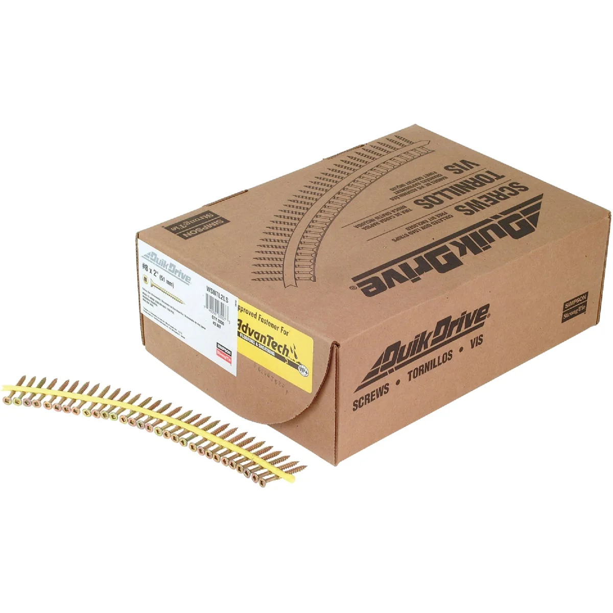 Top-Quality Quick Drive Strong-Drive 9 x 2 In. T-25 WSV Subfloor Collated Wood Screw Yellow Zinc Finish 2000-Ct. Specialty
