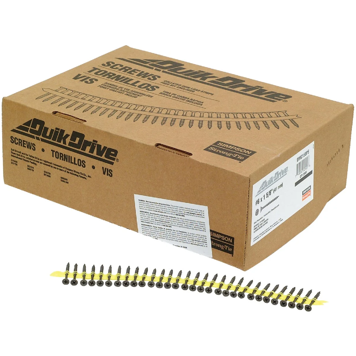 Trusted Quik Drive 6 x 1-5 8 In. Phillips Bugle Head Collated Drywall Screw Phospate Finish 2500 Ct. User-Friendly