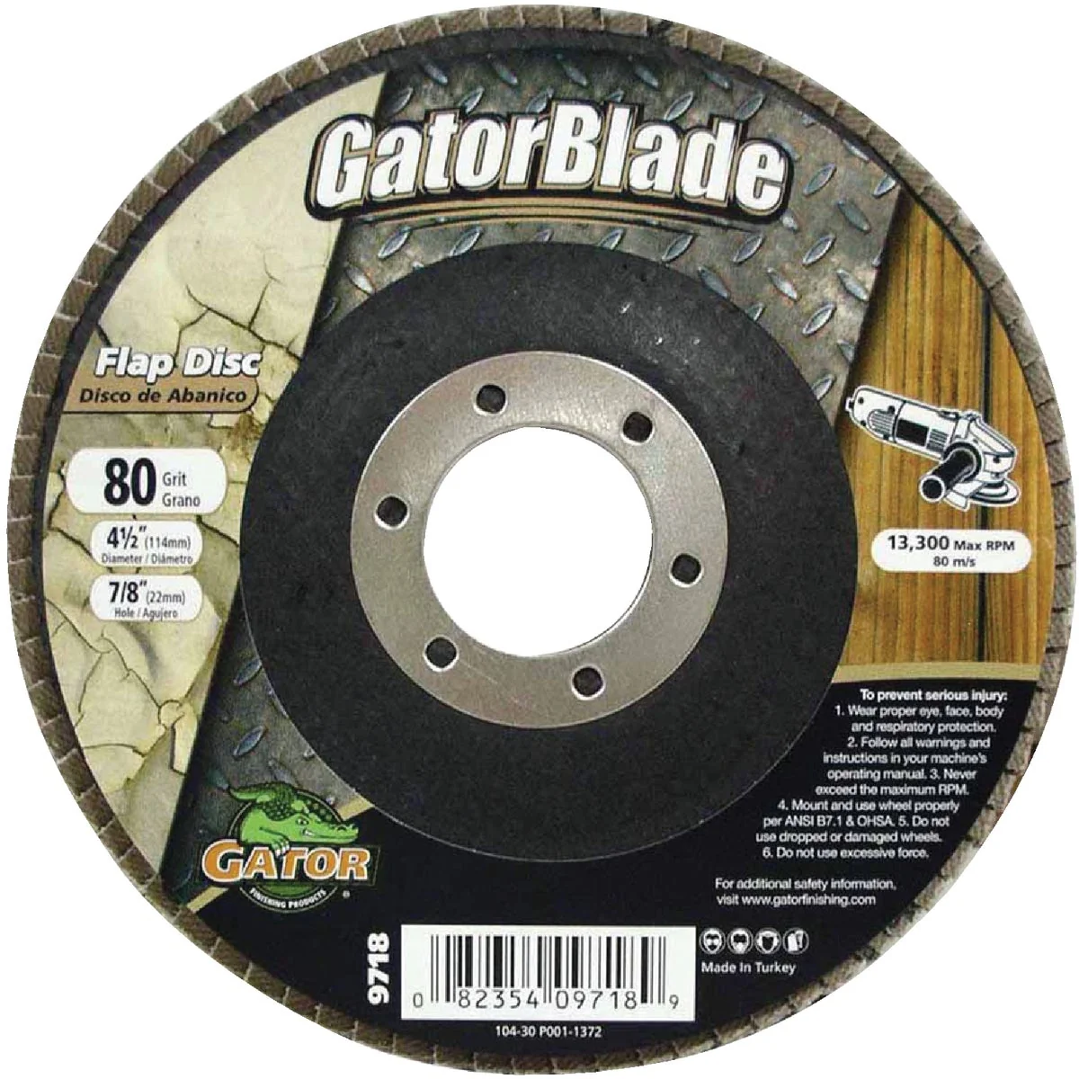 Healthy Gator Blade 4-1 2 In. 80-Grit Type 29 Angle Grinder Flap Disc Smooth