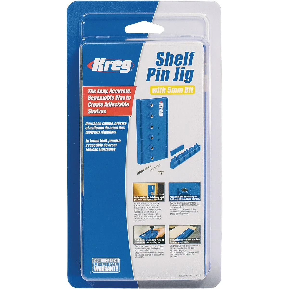 Responsible Kreg Shelf Pin Drilling Jig with 5 mm Bit Enhanced