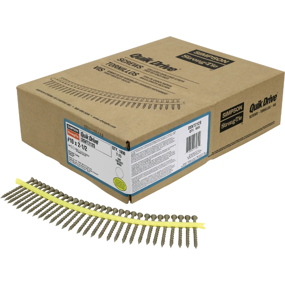 Reliable Quik Drive Deck-Drive 10 x 2-1 2 In. T-25 6-Lobe DSV Collated Deck Screw Quik Guard Finish 1000 Ct. Healthy