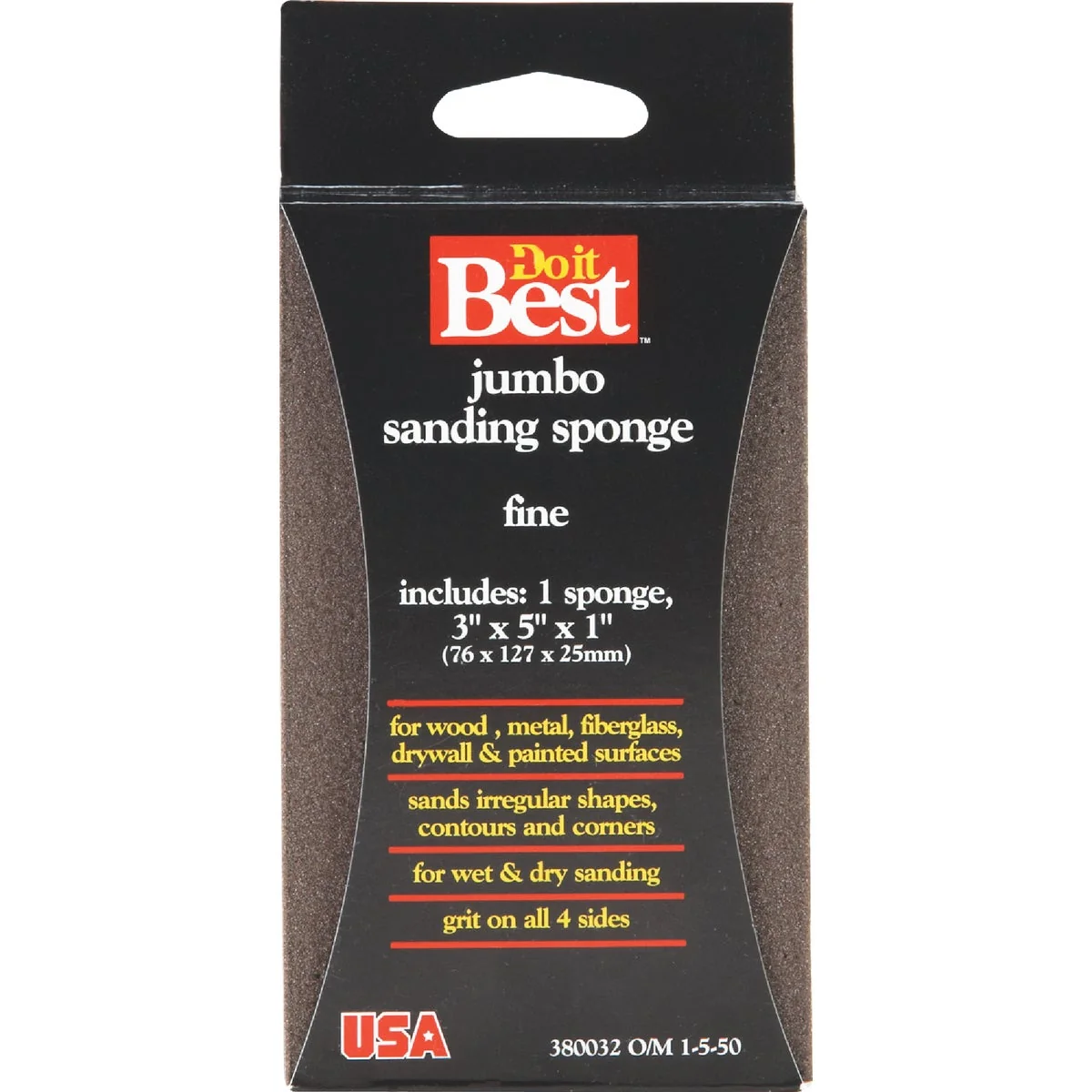 Green Do it Jumbo All-Purpose 3 In. x 5 In. x 1 In. 120 Grit Fine Sanding Sponge Healthy