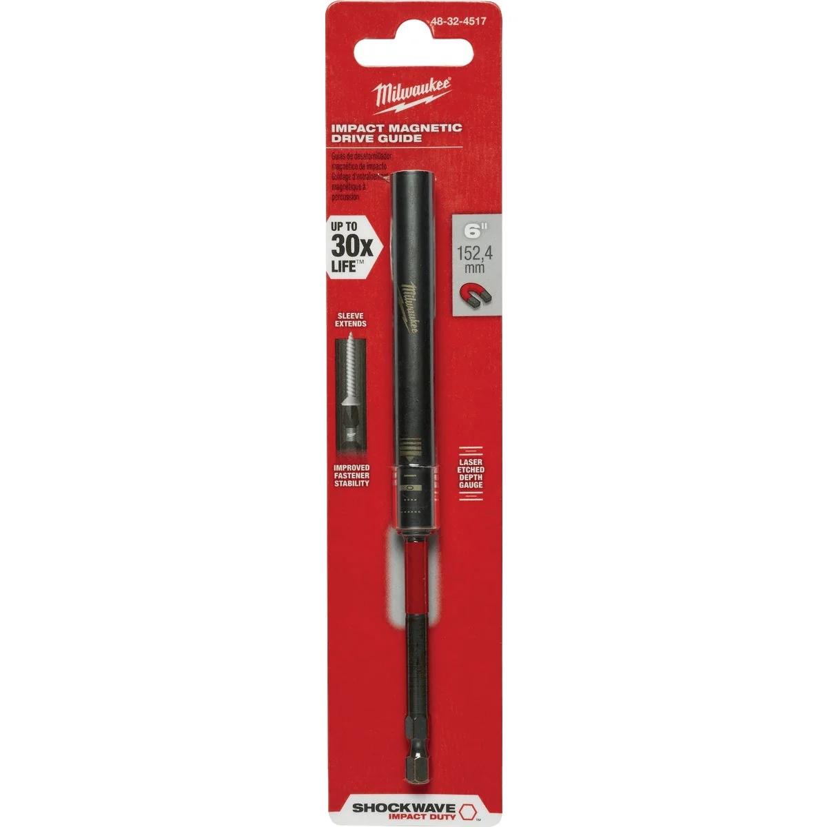 Advanced Milwaukee Shockwave 6 In. Magnetic Drive Guide Bit Holder Artisan
