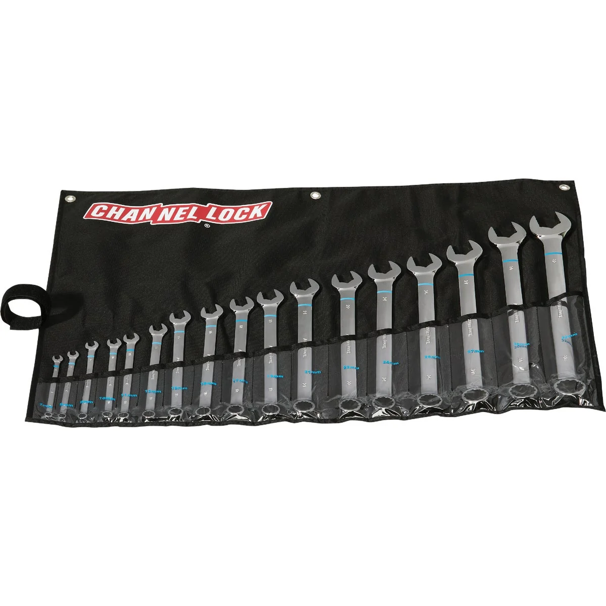 Powerful Channellock Metric 12-Point Extra-Long Combination Wrench Set 17-Piece Clean