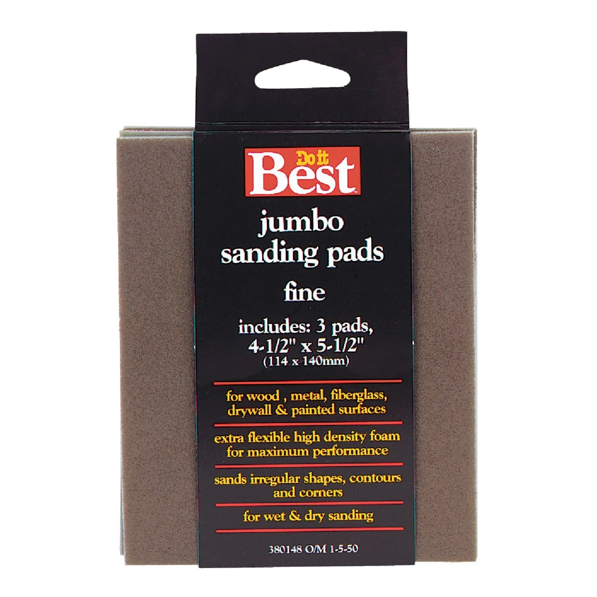 Green Do it Flex 4-1 2 In. x 5-1 2 In. x 1 In. 180 Grit Fine Sanding Sponge 3-Pack Original