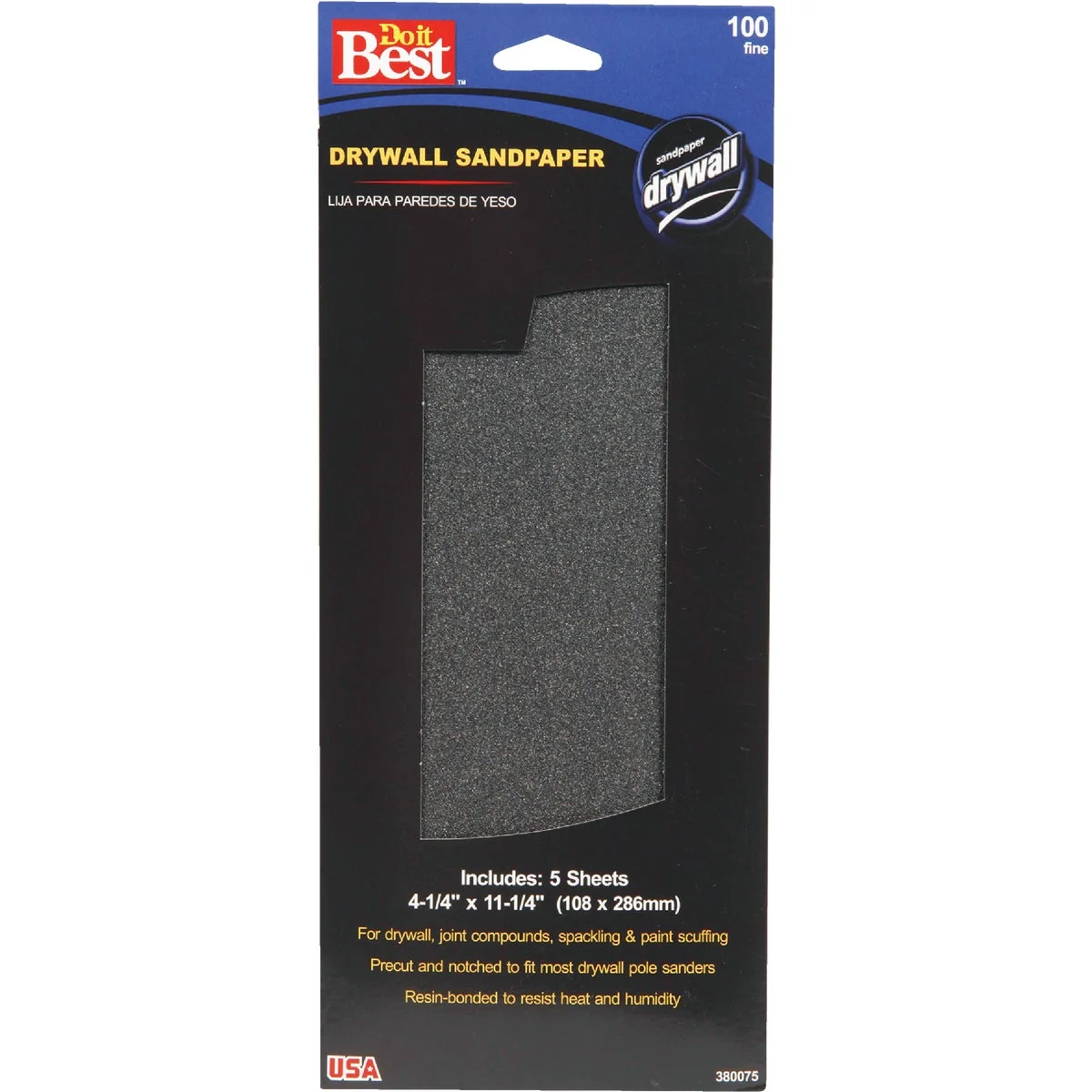 Contemporary Do it 100 Grit 4-1 4 In. x 11-1 4 In. Drywall Sandpaper 5-Pack Efficient