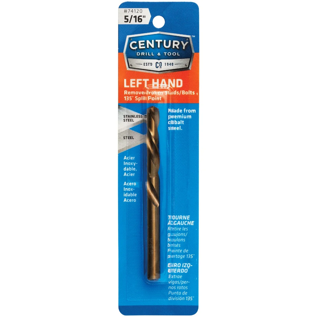Convenient Century Drill Tool 5 16 In. Cobalt Steel Left Hand Drill Bit Stylish