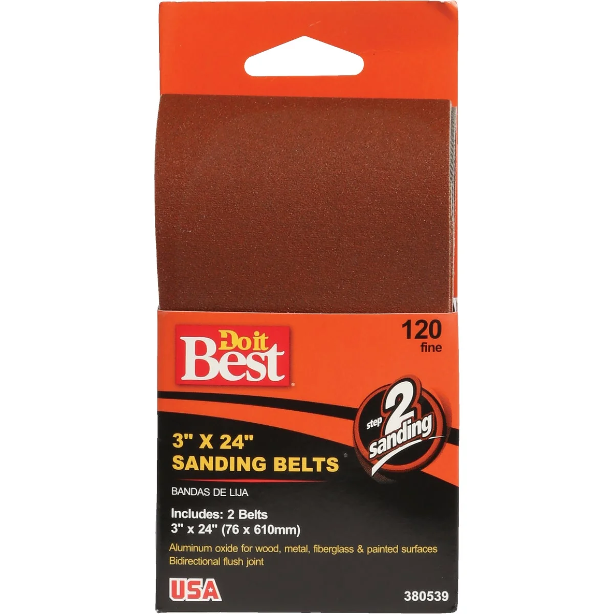 Flexible Do it 3 In. x 24 In. 120 Grit Heavy-Duty Sanding Belt 2-Pack Reusable
