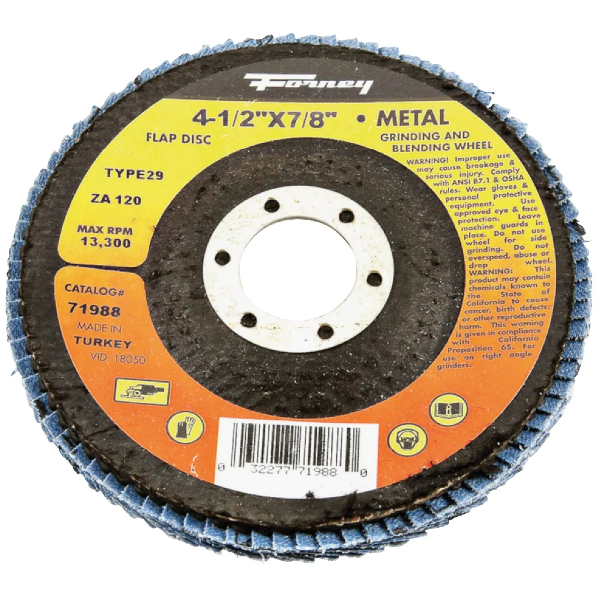Relaxed Forney 4-1 2 In. x 7 8 In. 120-Grit Type 29 Blue Zirconia Angle Grinder Flap Disc Reusable