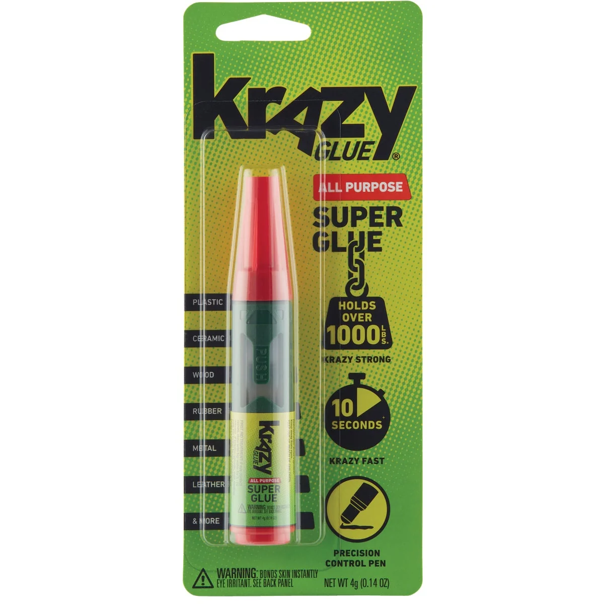 Modern Krazy Glue 0.141 Oz. All-Purpose Pen with Squeeze Applicator Green