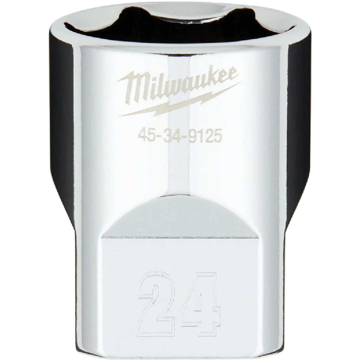 Fashionable Milwaukee 1 2 In. Drive 24 mm 6-Point Shallow Metric Socket with FOUR FLAT Sides Superior