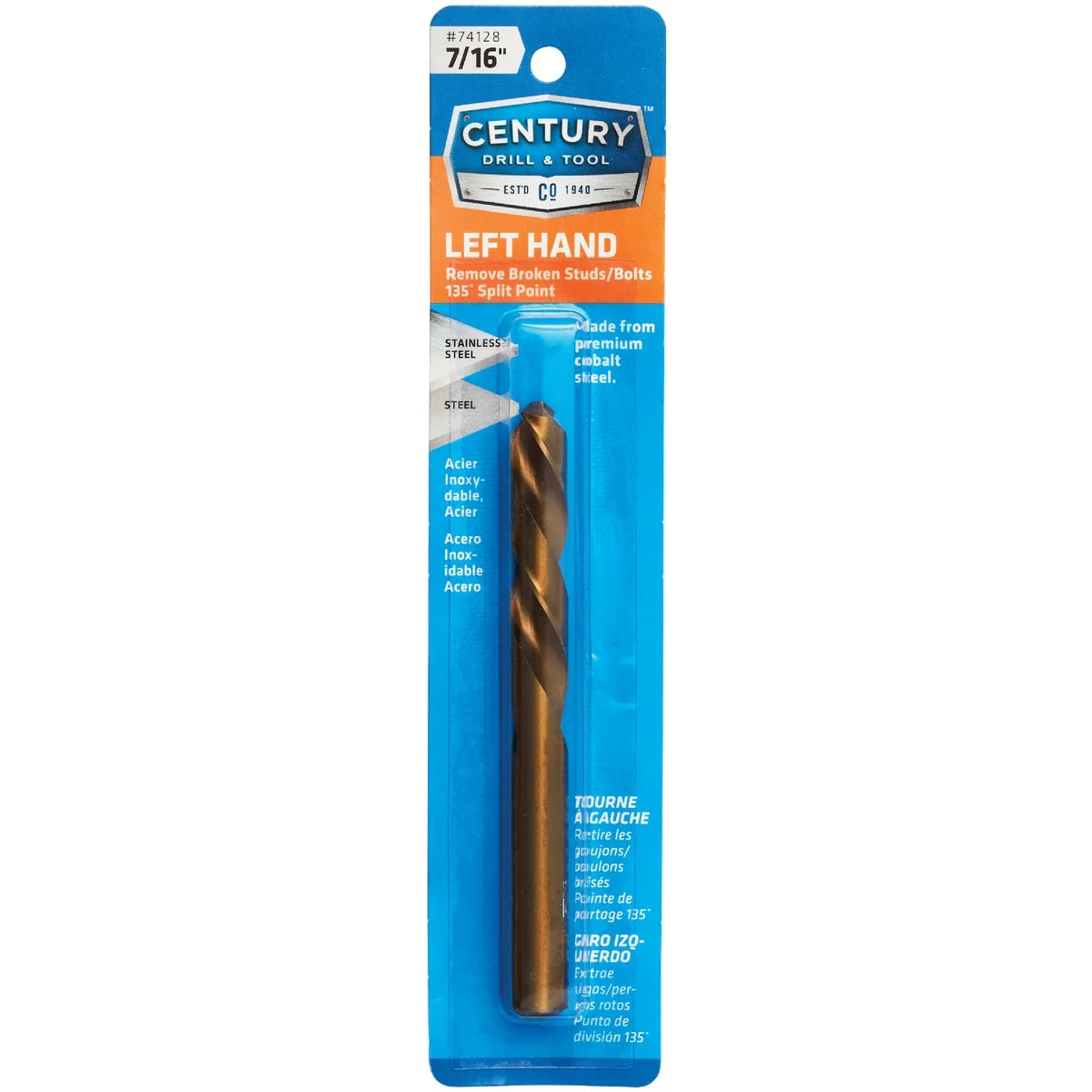 Soft Century Drill Tool 7 16 In. Cobalt Steel Left Hand Drill Bit Optimized
