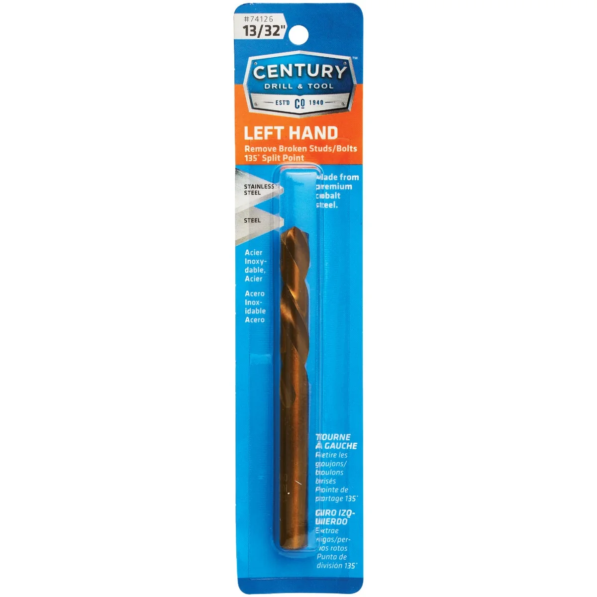 Enhanced Century Drill Tool 13 32 In. Cobalt Steel Left Hand Drill Bit Premium