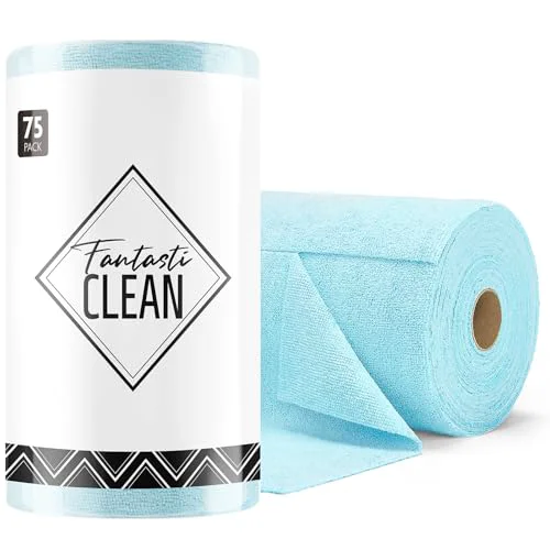 Easy-to-Use Microfiber Cleaning Cloth Roll 75 Count Secure
