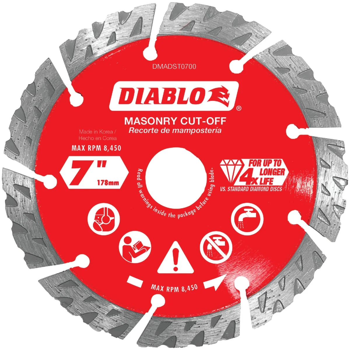 Versatile Diablo 7 In. Segmented Turbo Rim Dry Wet Diamond Blade Durable
