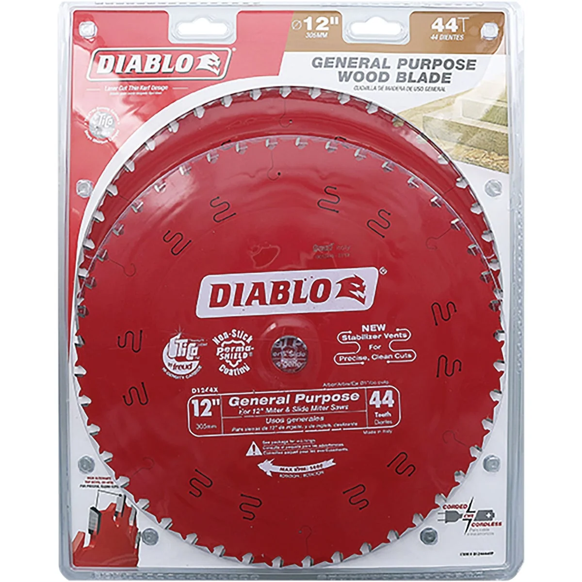 Smooth Diablo 12 In. 44-Tooth General Purpose Circular Saw Blade 2-Pack Safe