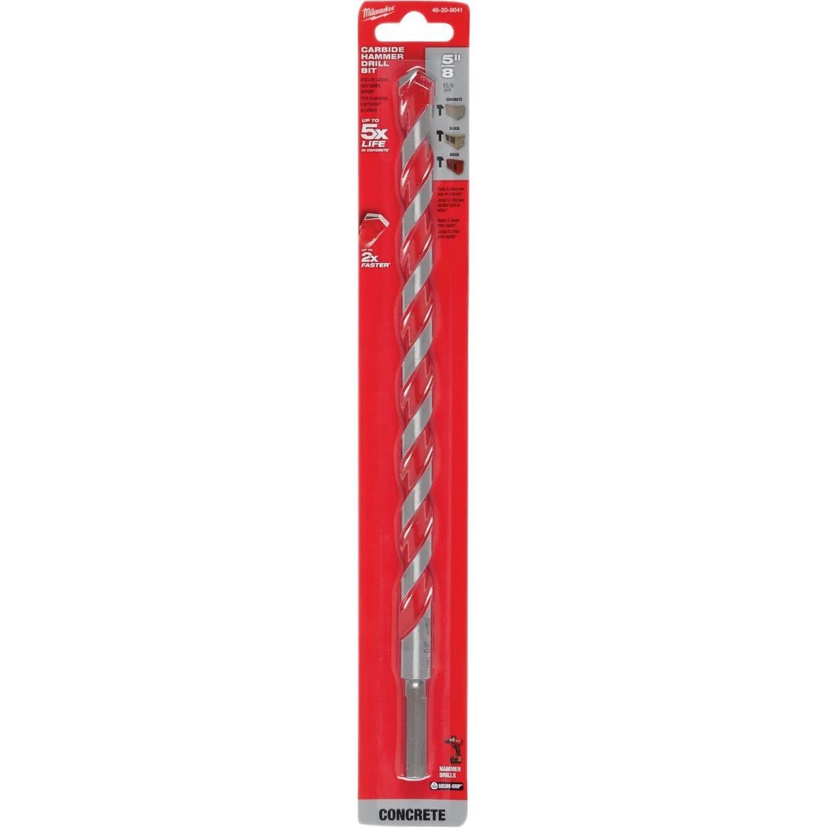 Enhanced Milwaukee 5 8 In. x 12 In. Carbide Masonry Drill Bit Traditional