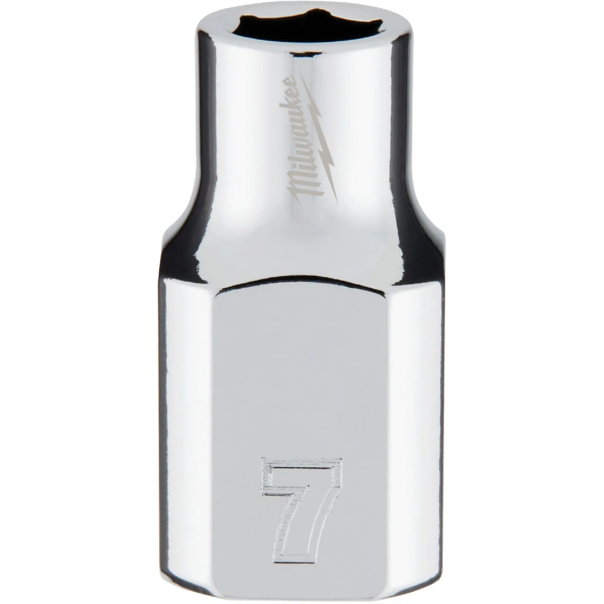 Certified Milwaukee 3 8 In. Drive 7 mm 6-Point Shallow Metric Socket with FOUR FLAT Sides Fashionable
