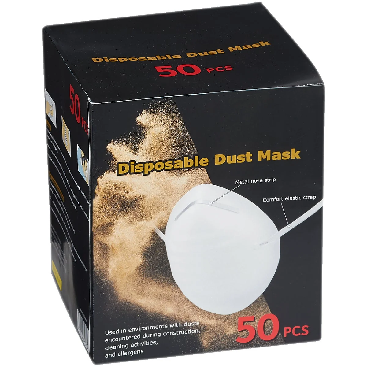 Natural Disposable Dust Face Mask 50-Pack Stylish