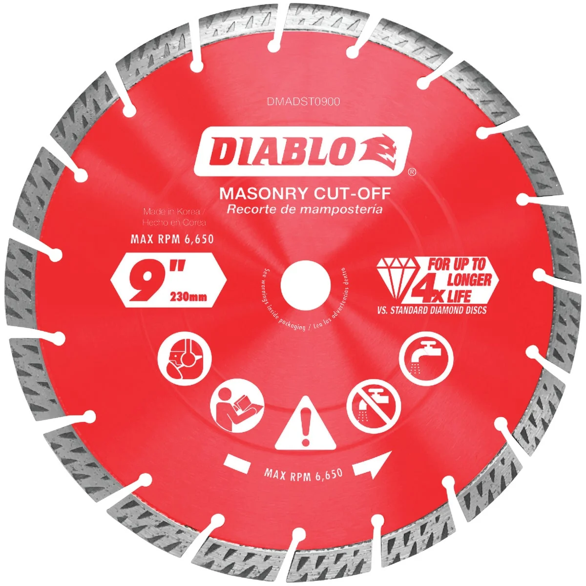 Sophisticated Diablo 9 In. Segmented Turbo Rim Dry Wet Diamond Blade Next-Generation