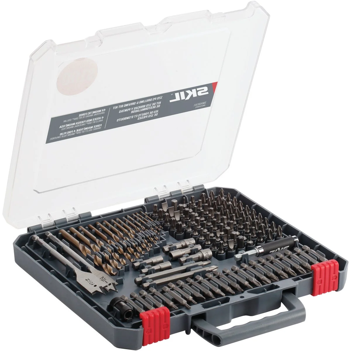 User-Friendly SKIL 120-Piece Drill and Drive Set with Bit Grip Magnetic Bit Collar Breathable