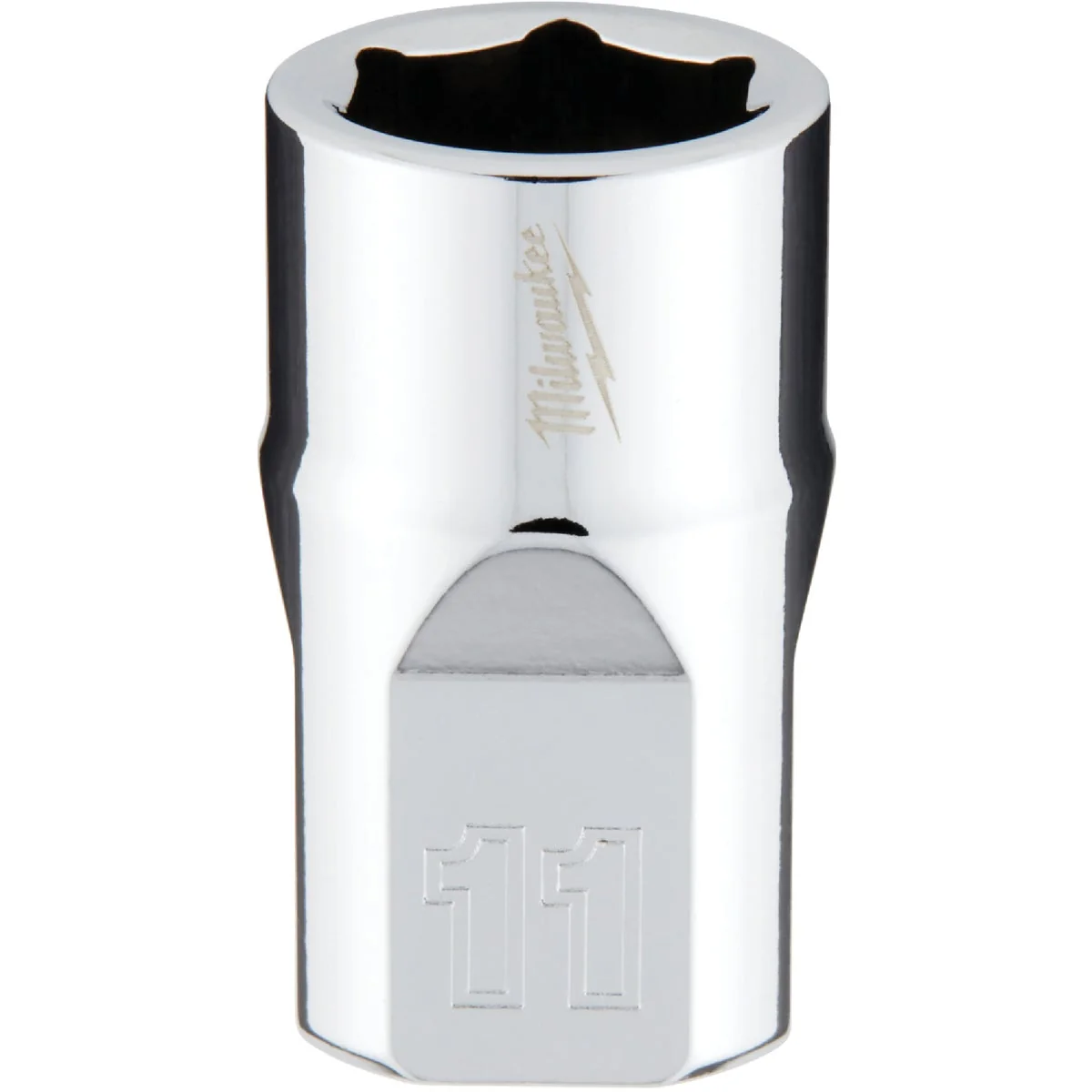 Unique Milwaukee 3 8 In. Drive 11 mm 6-Point Shallow Metric Socket with FOUR FLAT Sides Reliable