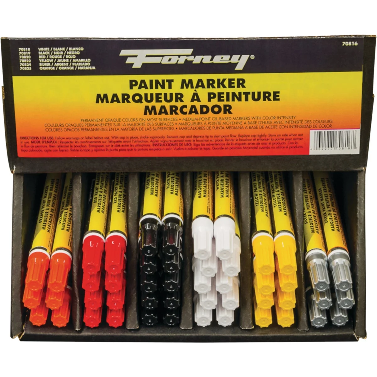 Fine Crafted Forney 48-Piece Nib Point Paint Marker Display Set Authentic