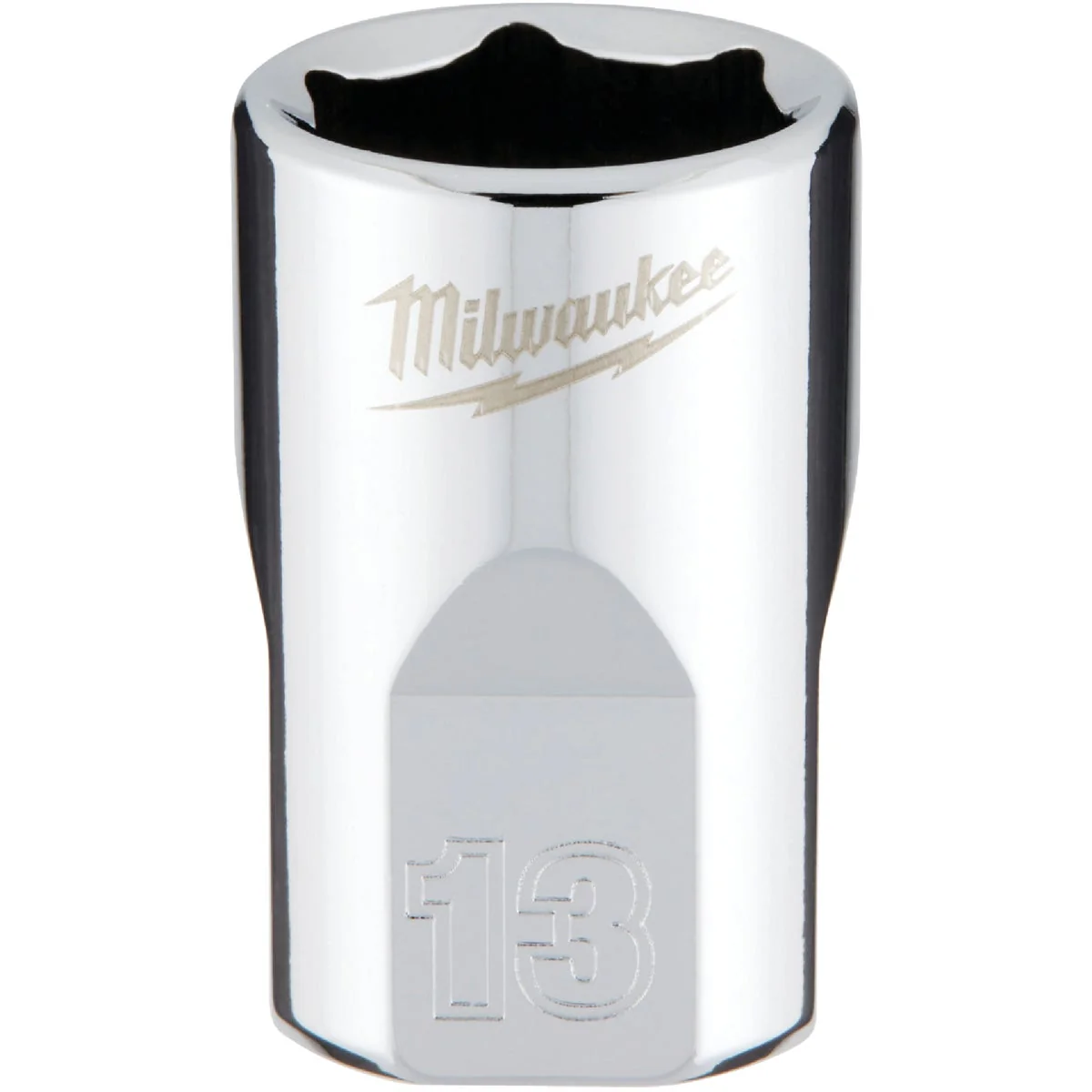 Dependable Milwaukee 3 8 In. Drive 13 mm 6-Point Shallow Metric Socket with FOUR FLAT Sides Breathable