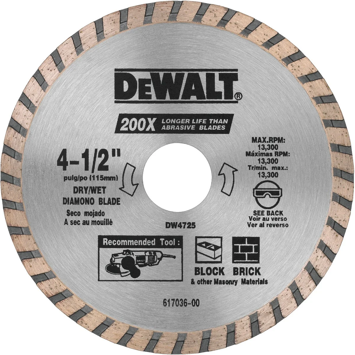 Innovative DeWalt High Performance 4-1 2 In. Turbo Rim Dry Wet Cut Diamond Blade Sustainable