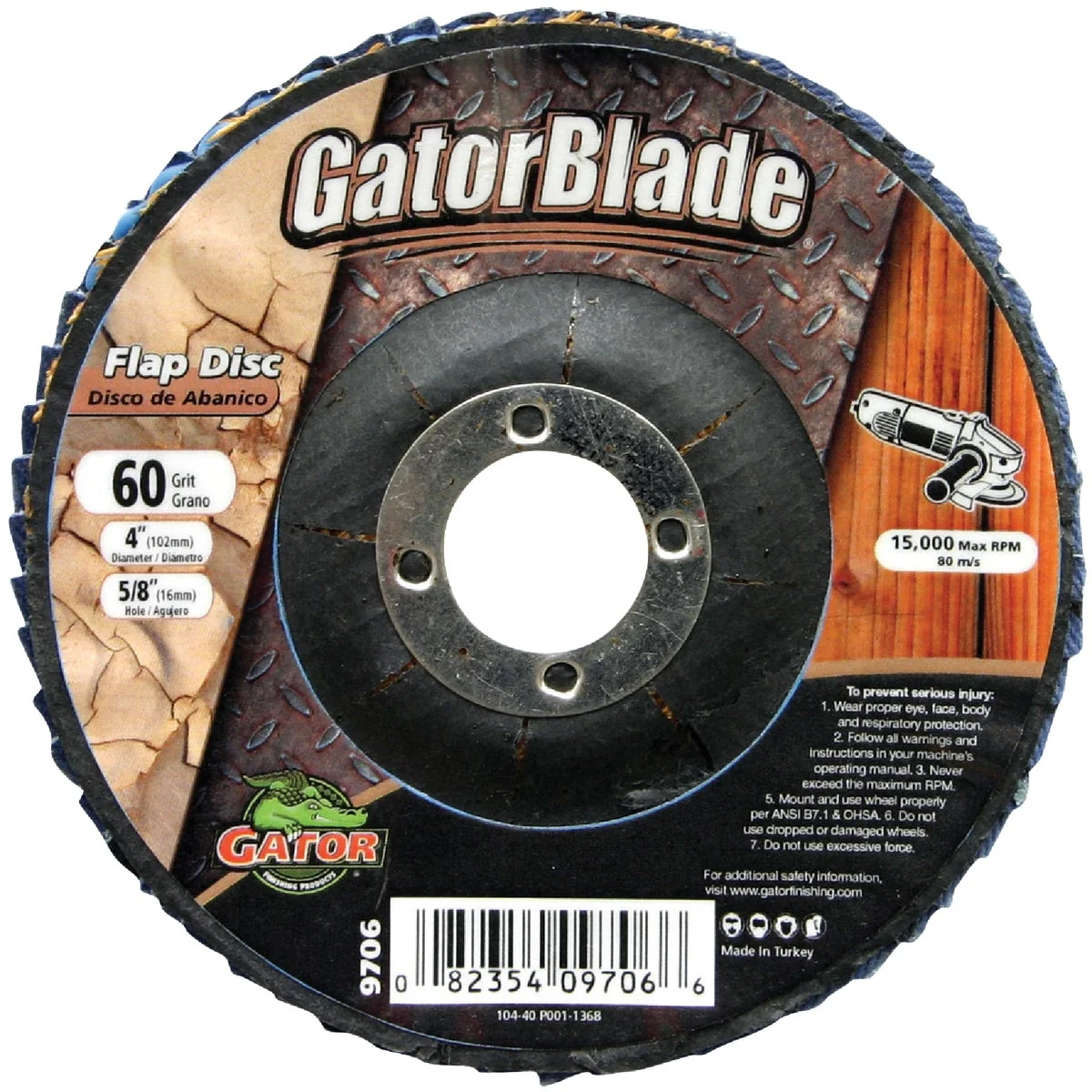 Practical Gator Blade 4 In. x 5 8 In. 60-Grit Type 29 Angle Grinder Flap Disc Verified