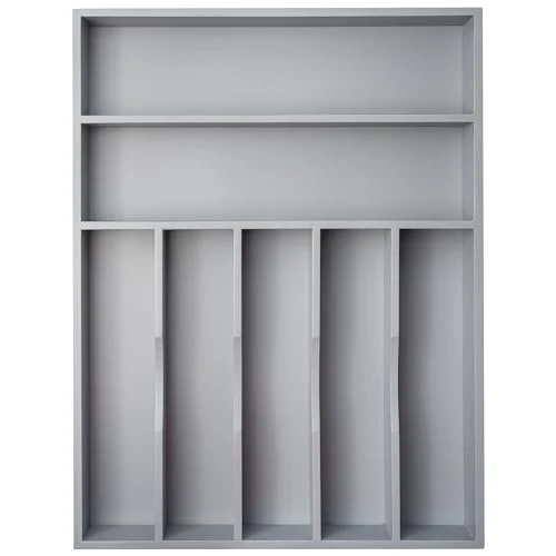 Convenient Bamboo Silverware Holder Drawer Utensil Organizer with 7 Slots Gray Authentic