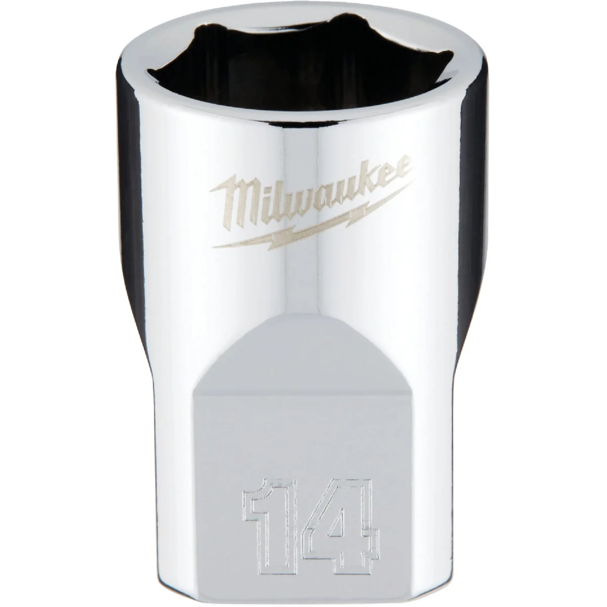 Superior Milwaukee 3 8 In. Drive 14 mm 6-Point Shallow Metric Socket with FOUR FLAT Sides Stylish
