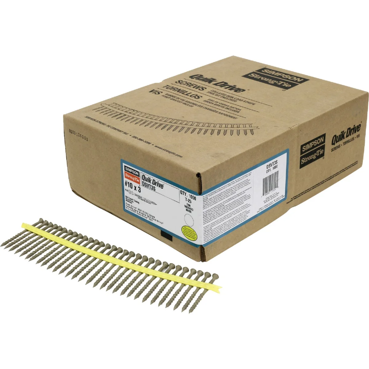 Professional Quik Drive Deck-Drive 10 x 3 In. T-25 6-Lobe DSV Collated Deck Screw Quik Guard Finish 1000 Ct. Modern