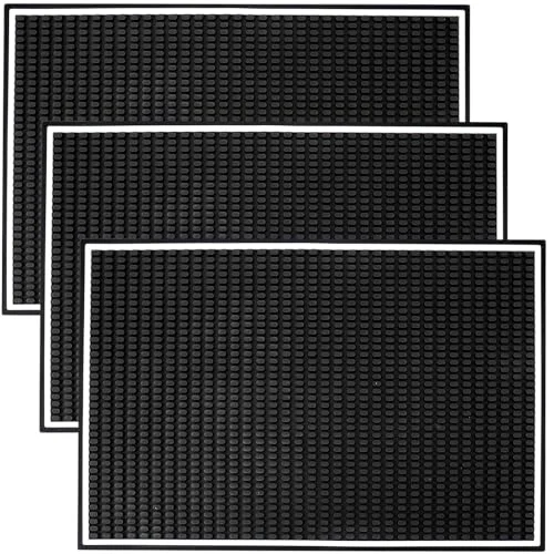 Authentic 3 Pack Bar Mat for Countertop 18 x 12 Inch Rubber Non Spill Mat for Bartending Dish Drying Mat Coffee Bar Mat Home Bars Accessories 2 Count Powerful