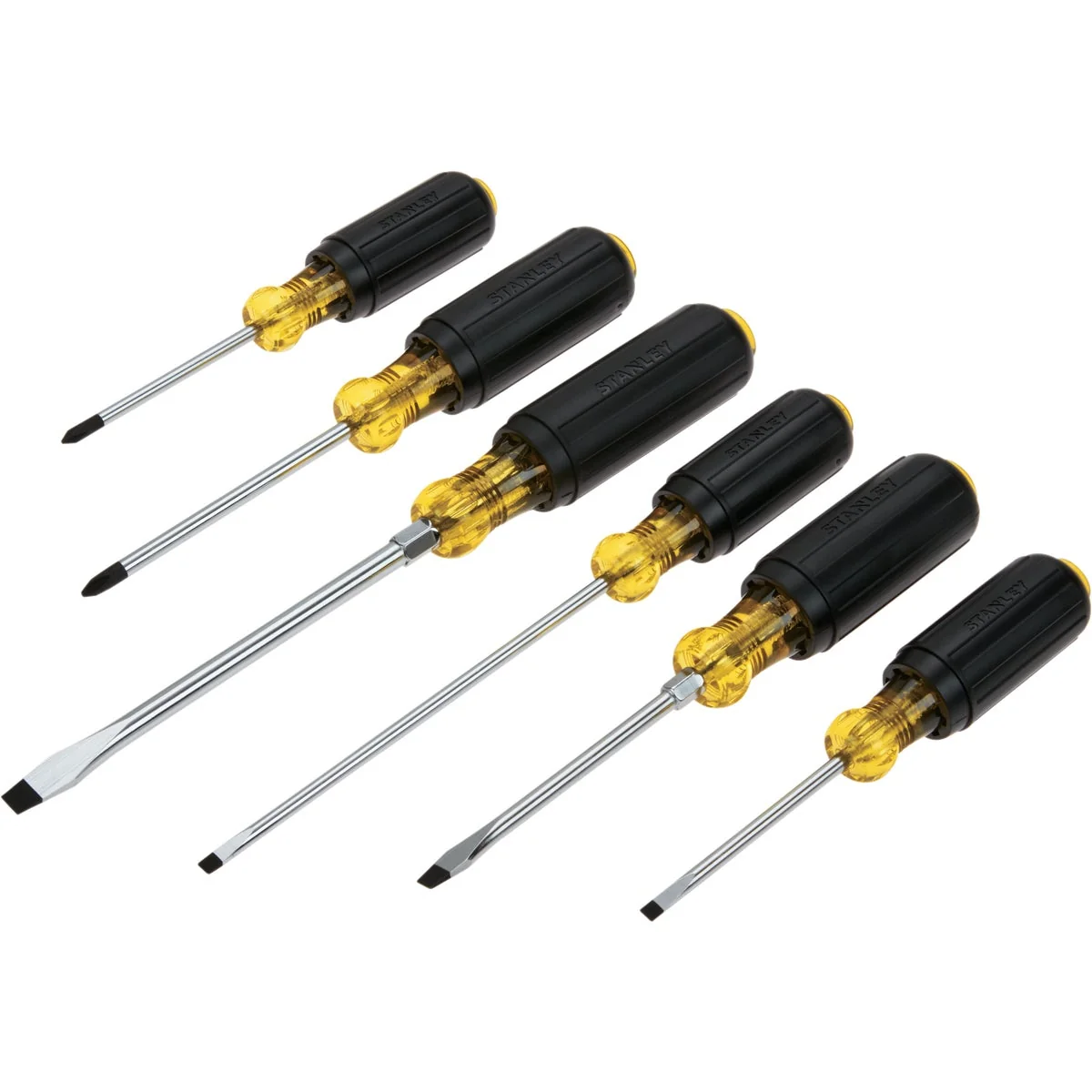 Secure Stanley Vinyl Grip Screwdriver Set 6-Piece Practical
