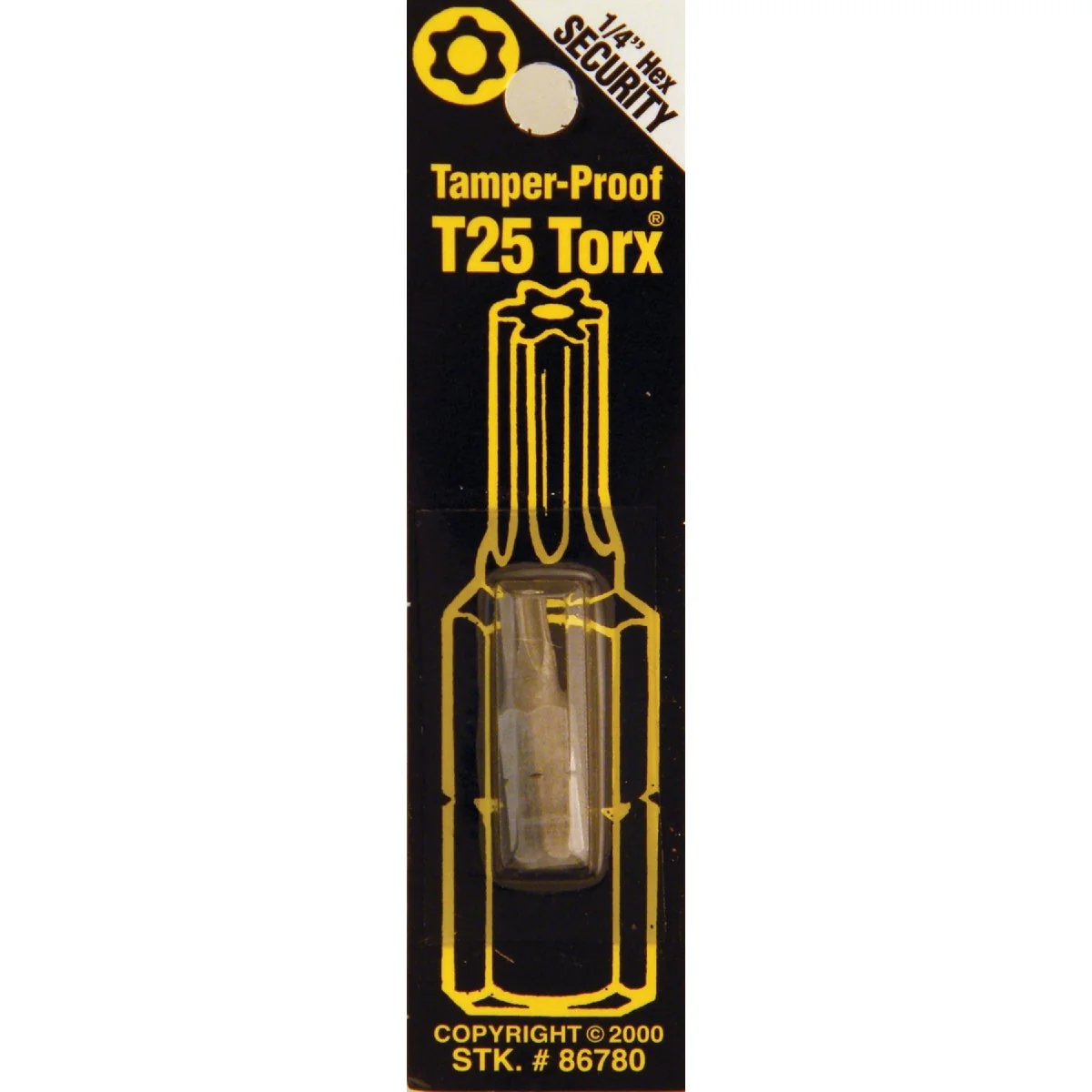 Optimized Way Tools T25 Tamperproof Torx Security 1 In. 1 4 In. Hex Screwdriver Bit Crafted