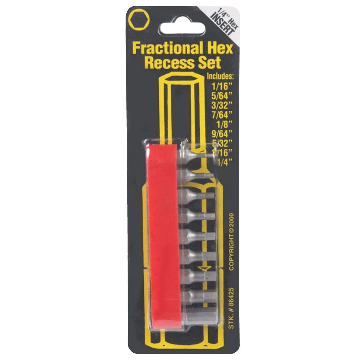 Effective Way Tools 9-Piece Hex Fractional Insert Screwdriver Bit Set Professional