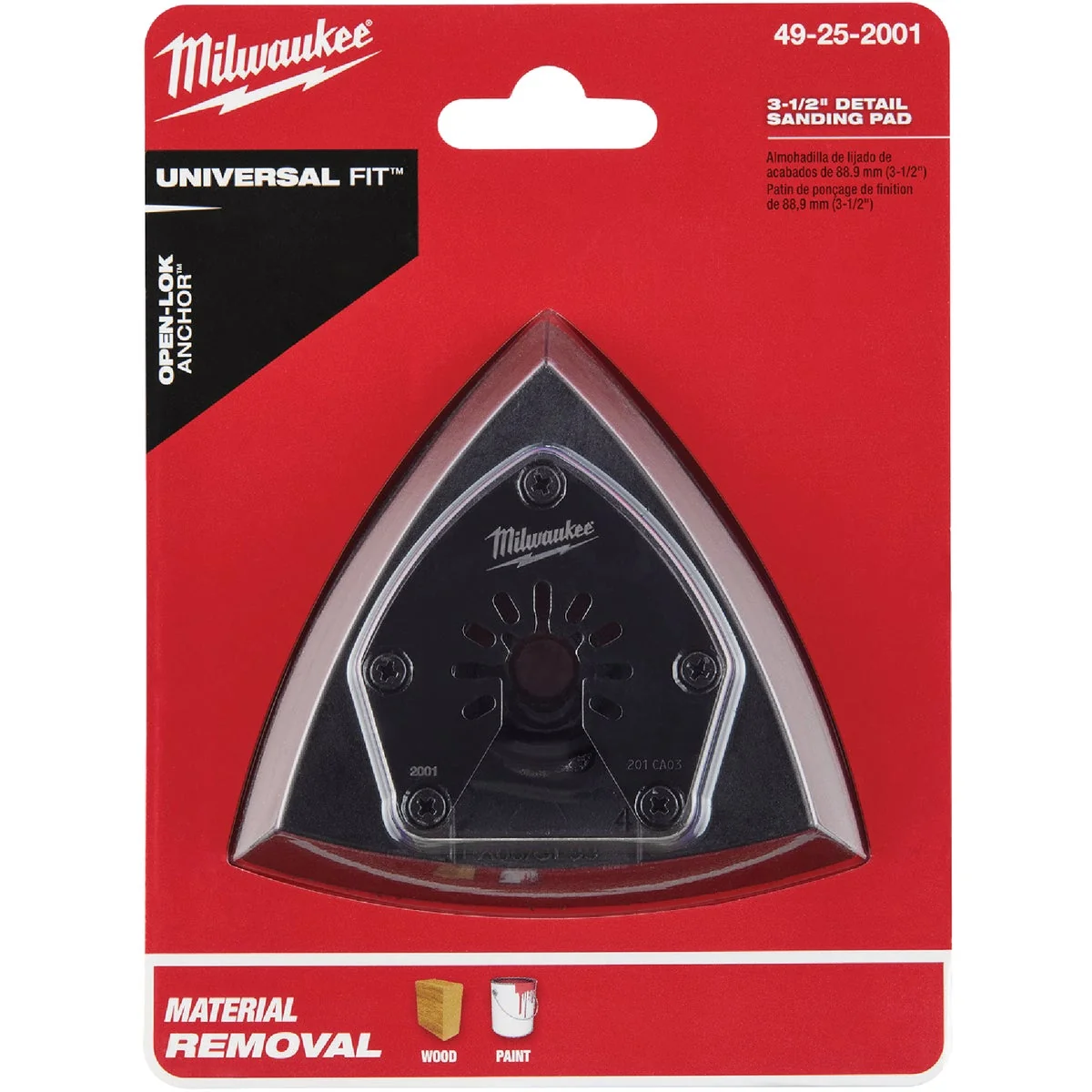 Easy-to-Use Milwaukee OPEN-LOK 3-1 2 In. Triangle Sanding Pad First-Class
