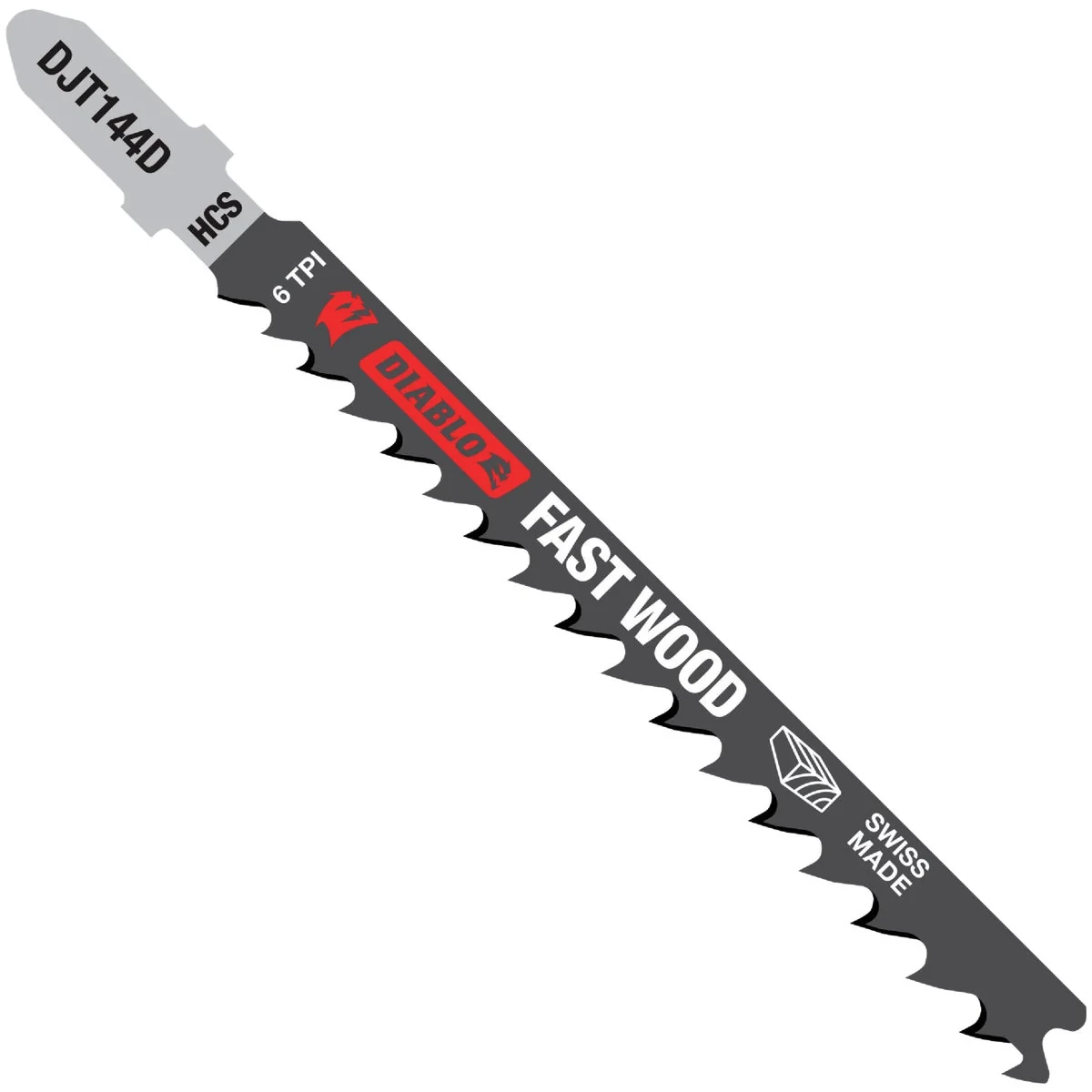 Proven Diablo T-Shank 4 In. x 6 TPI High Carbon Steel Jig Saw Blade for Fast Wood Cuts 5-Pack Lightweight