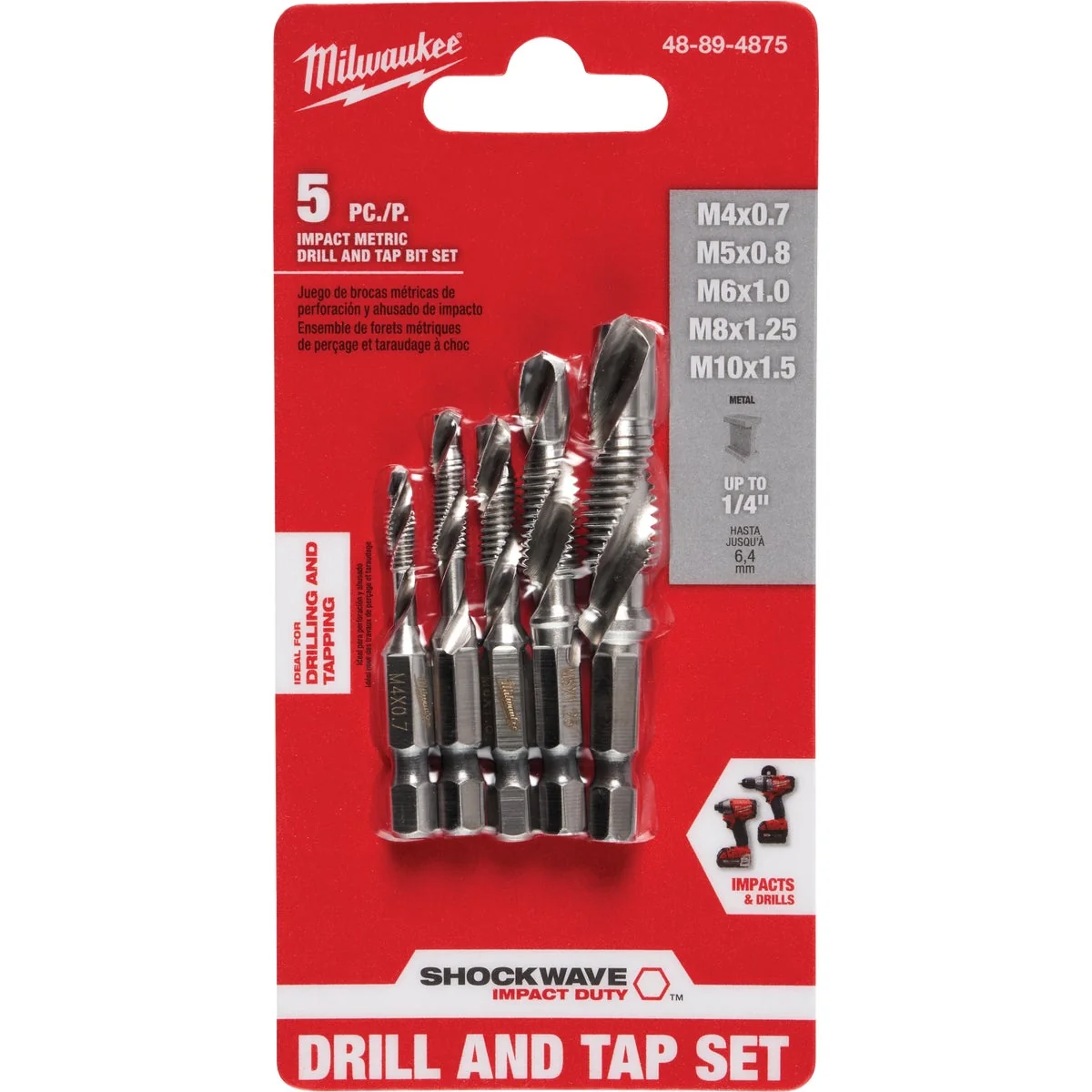 Sustainable Milwaukee Shockwave Metric Impact Drill Tape Bit Set 5-Piece Contemporary