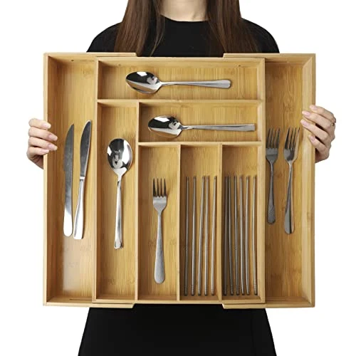Elite Expandable Bamboo Drawer Organizer for Kitchen Trusted