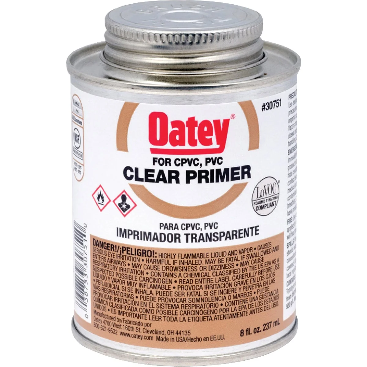 Optimized Oatey 8 Oz. Clear Pipe and Fitting Primer for PVC CPVC Effective