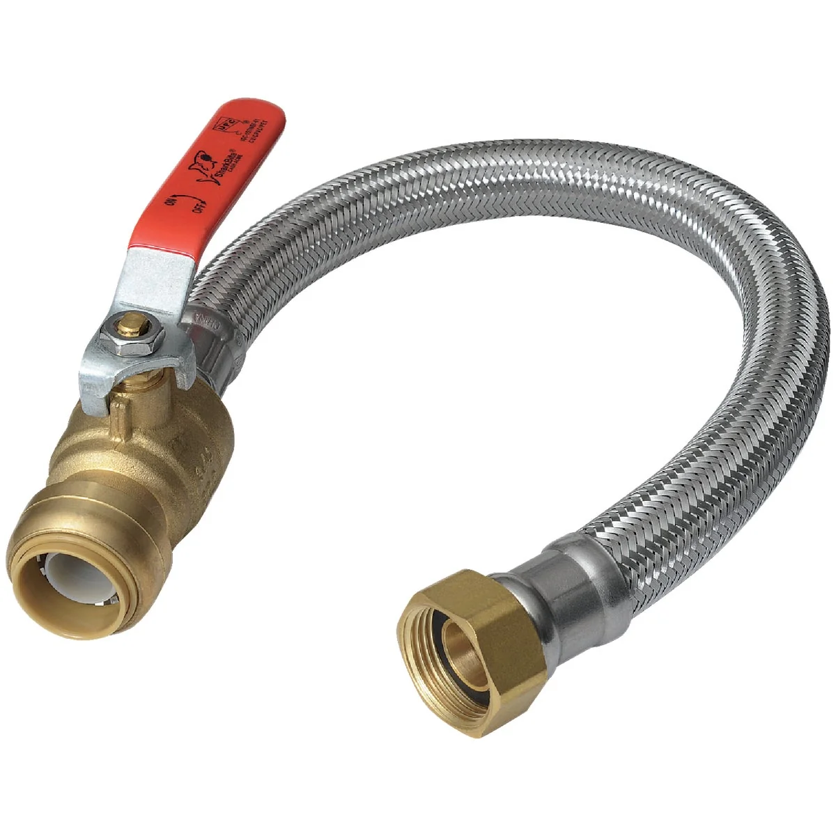 Refined SharkBite 1 2 In. BV x 3 4 In. FIP x 18 In. L Stainless Steel Flex Water Heater Low Lead Ball Valve Top-Quality