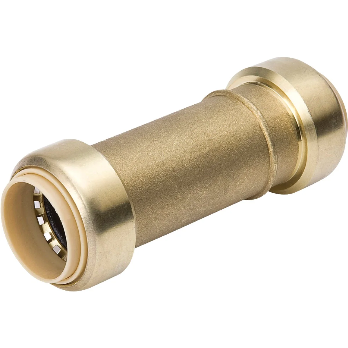 Genuine ProLine 1 2 In. x 1 2 In. Brass Push Fit Repair Coupling Healthy