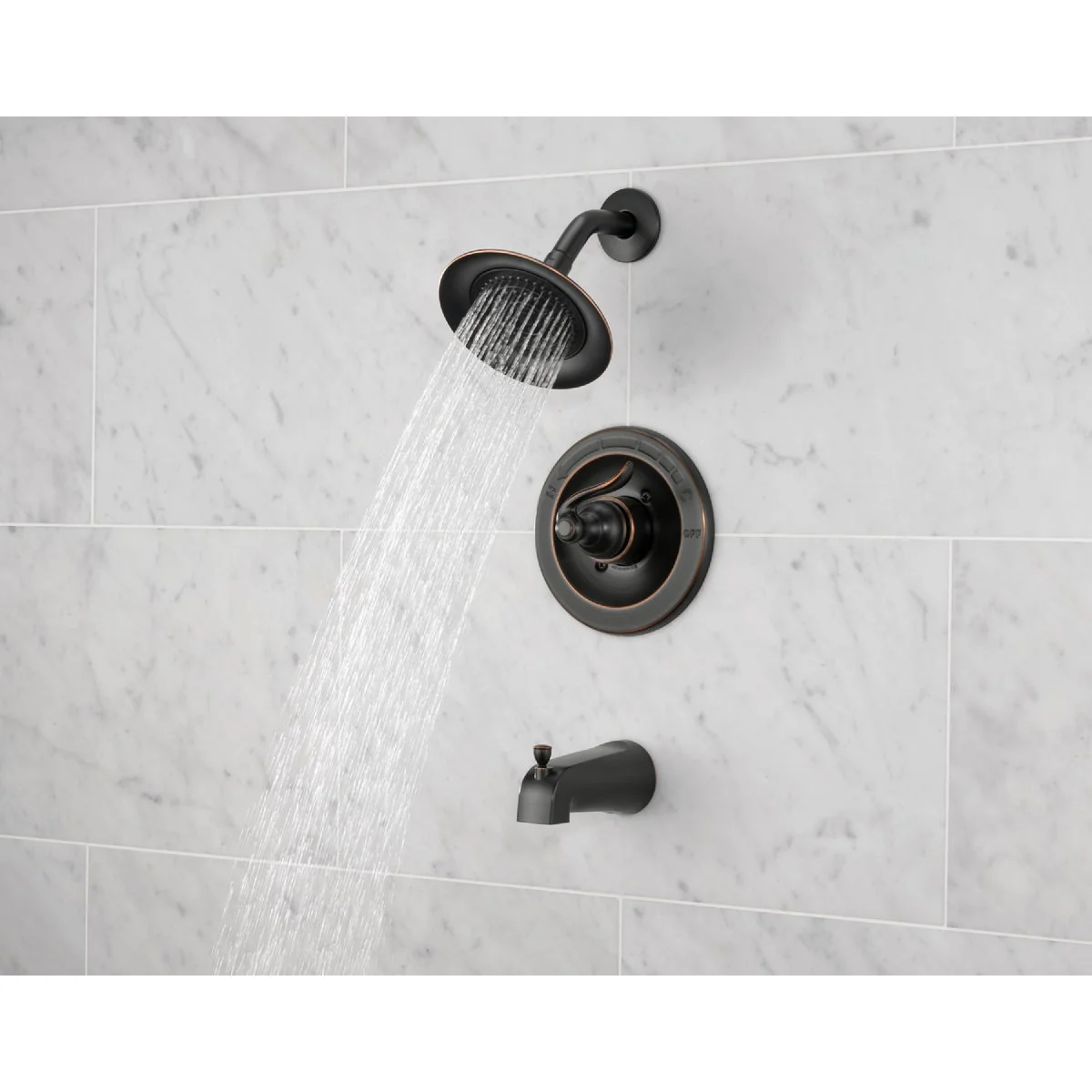 High-Performance Delta Oil-Rubbed Bronze Single-Handle Lever Tub Shower Faucet Dependable