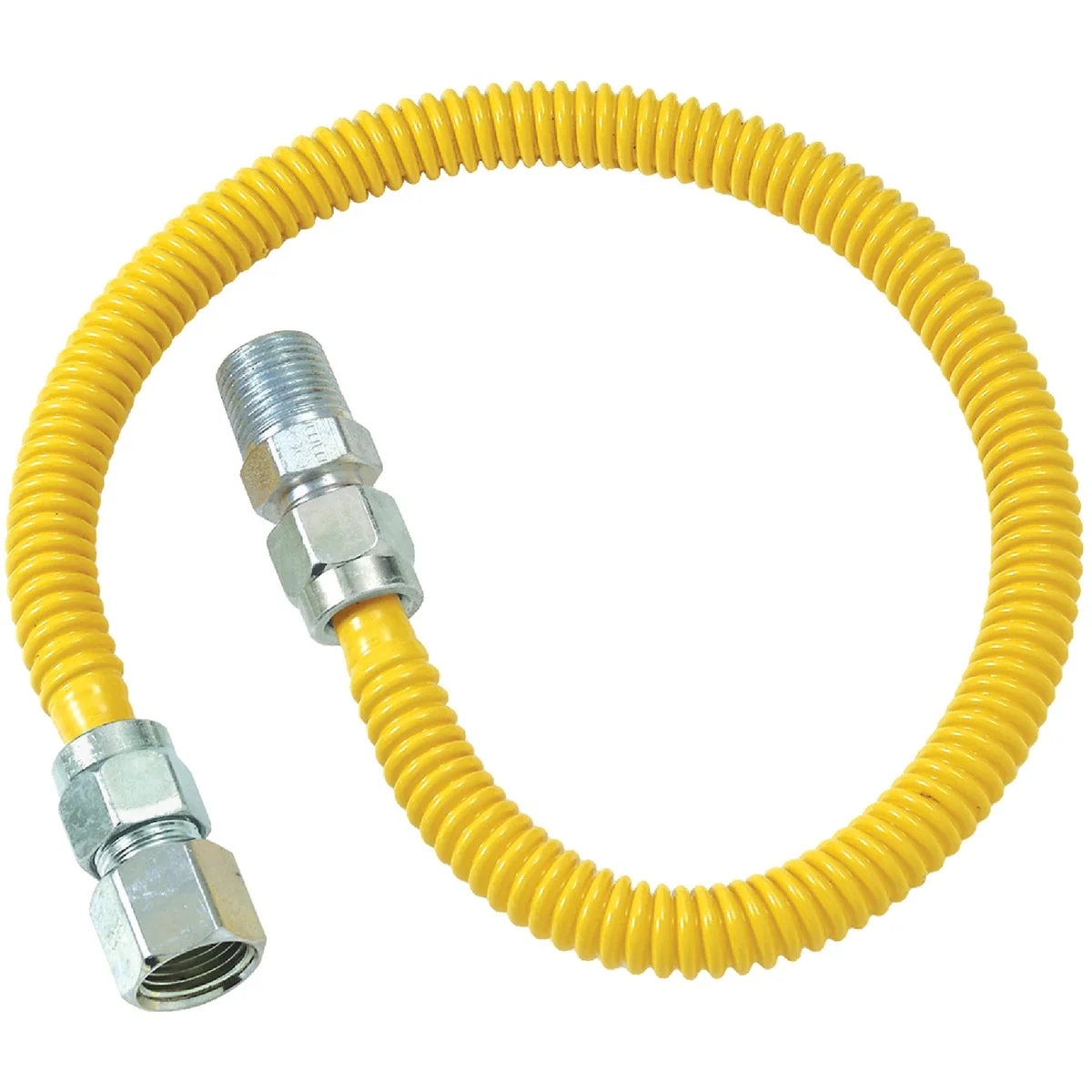 Modern Dormont 1 2 In. OD x 24 In. Coated Stainless Steel Gas Connector 1 2 In. FIP x 1 2 In. MIP Tapped 3 8 In. FIP Top-Quality