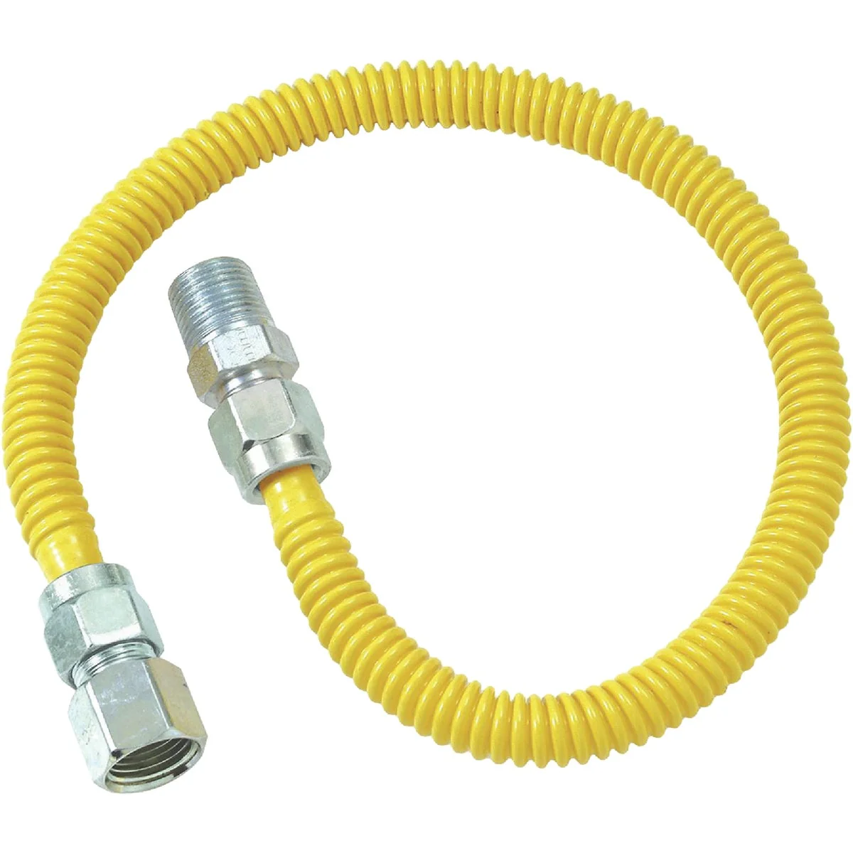 Flexible Dormont 1 2 In. OD x 36 In. Coated Stainless Steel Gas Connector 1 2 In. FIP x 1 2 In. MIP Tapped 3 8 In. FIP Fashionable